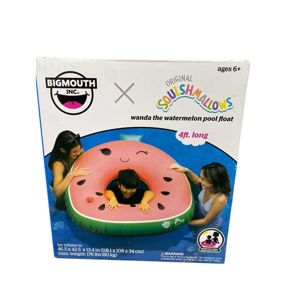 BigMouth x Squishmallows Inflatable Ring Pool Float - Watermelon - NEW - Picture 2 of 2